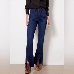 Paige Laurel Canyon High Rise Split Bootcut Raw Hem Jean in Manifesto Size 26